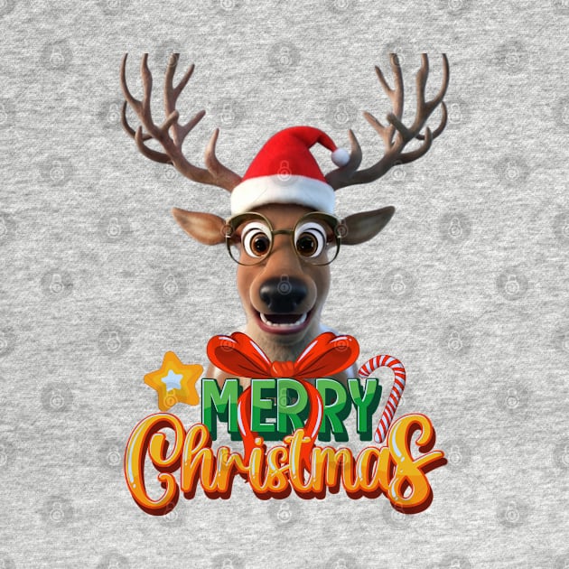 Santa's Reindeer: Festive Merry Christmas Design by TeeandecorAuthentic
